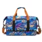 Sac de voyage à motifs tropical avec bandoulière-bleu