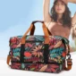 Sac de voyage à motifs tropical avec bandoulière-illustration